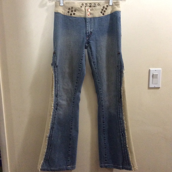 Blue One retro flare jeans with panel inserts - Picture 3 of 14